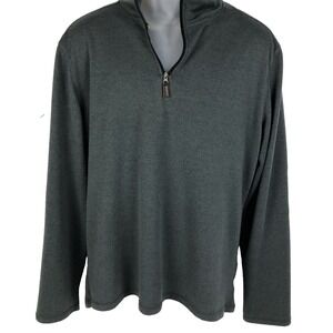 Bruno Milano T Shirt Men's S Gray Super Soft 1/4 zip Henley Stretch mock neck